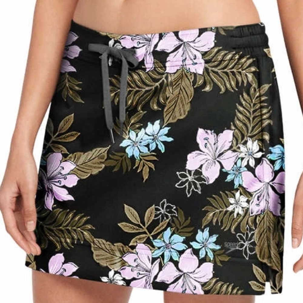 Speedo Black Skirt with Floral Design